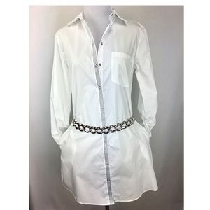 NWT Zara oversized dress shirt /silver accents
